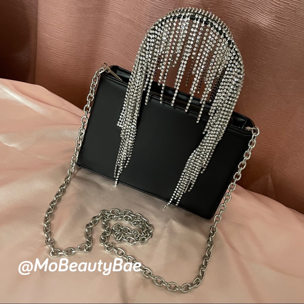 Black Crystal Rhinestone Handbag - Picture 7 of 9